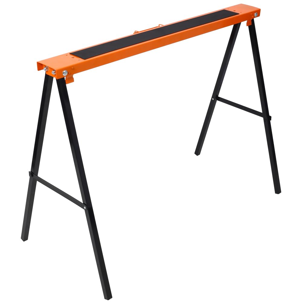 Folding Sawhorse 2 Pack Heavy Duty 550 lbs Capacity Portable Collapsible Metal Frame Non-Slip M899