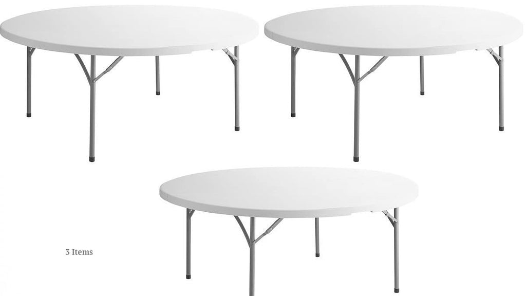 White 6-ft Plastic Folding Round Table S239