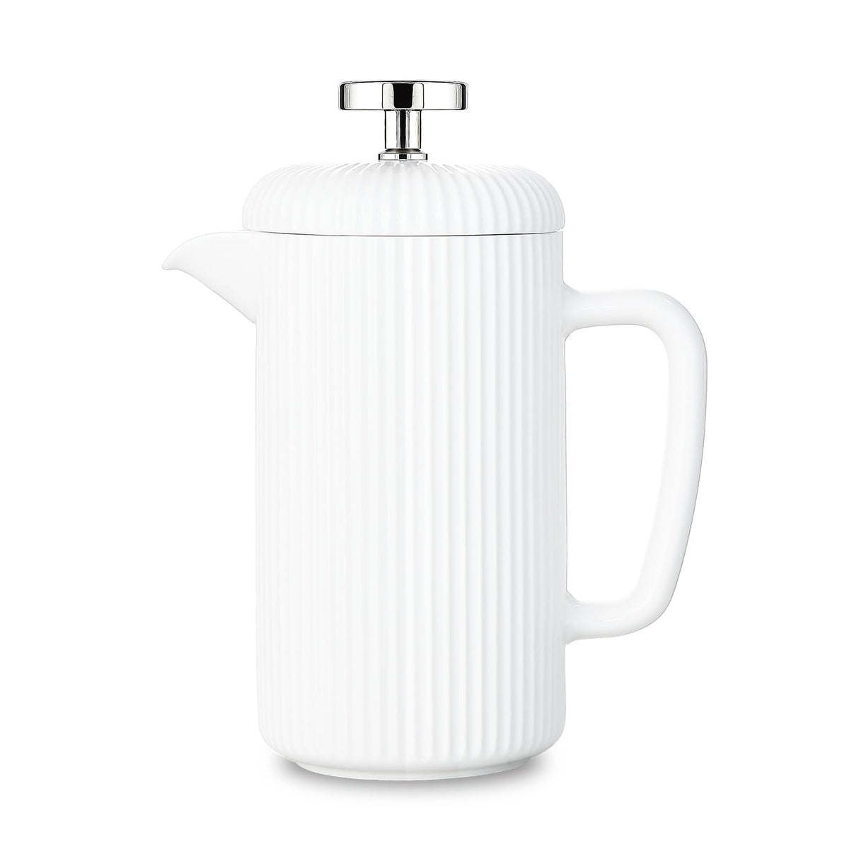 Porcelain French Press 22 fl oz Coffee Tea Maker with Stainless Steel Plunger Ivory F4900