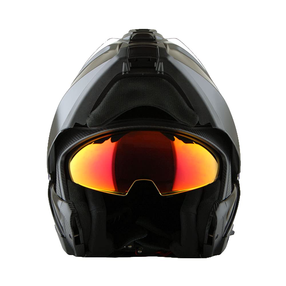 Modular Full Face Helmet Flip up Dual Visor Glossy Black D909392