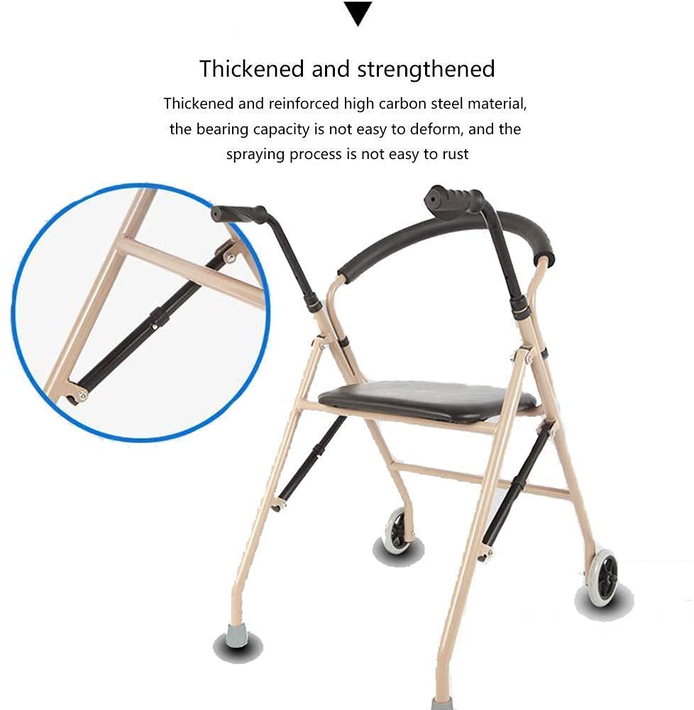 4 Wheel Folding Aluminum Rollator Walker with Seat F443791