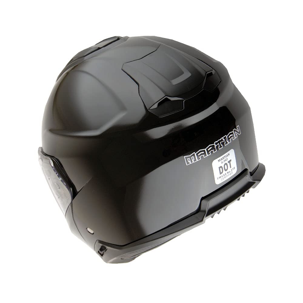 Modular Full Face Helmet Flip up Dual Visor Glossy Black D909392