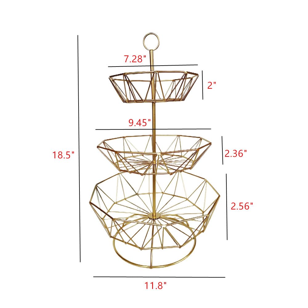 3 Tier Metal Wire Fruit Basket Stand J332