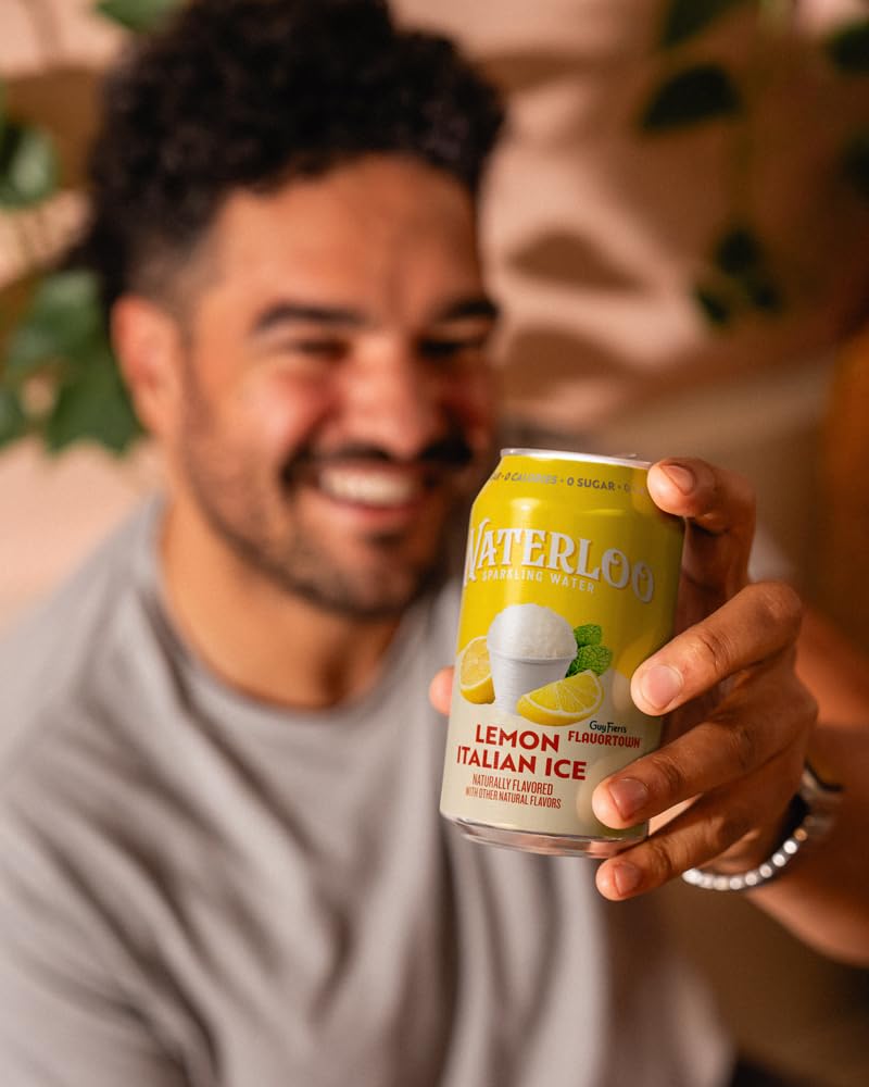 Lemon Italian Ice Sparkling Water 12 Fl Oz Cans Pack of 12 Z5916