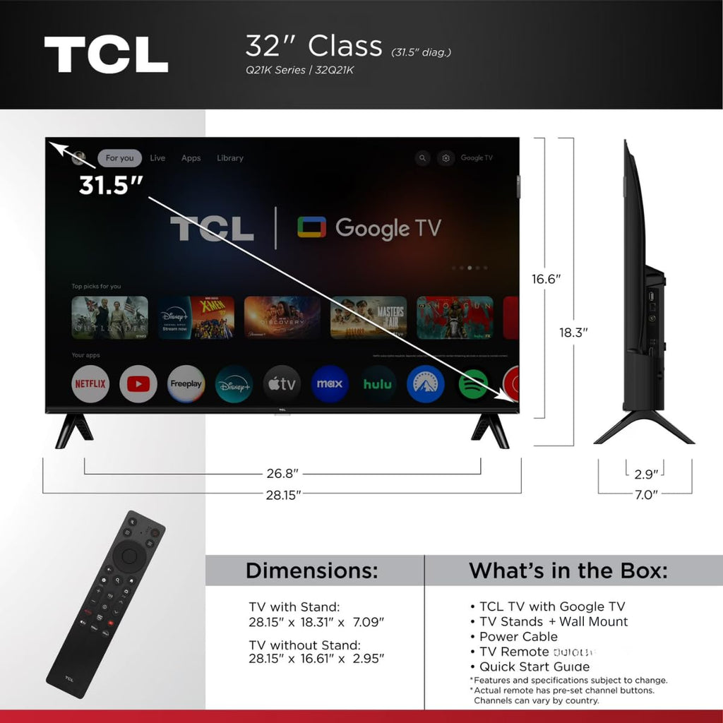 32" QLED Smart TV with Google TV U73166