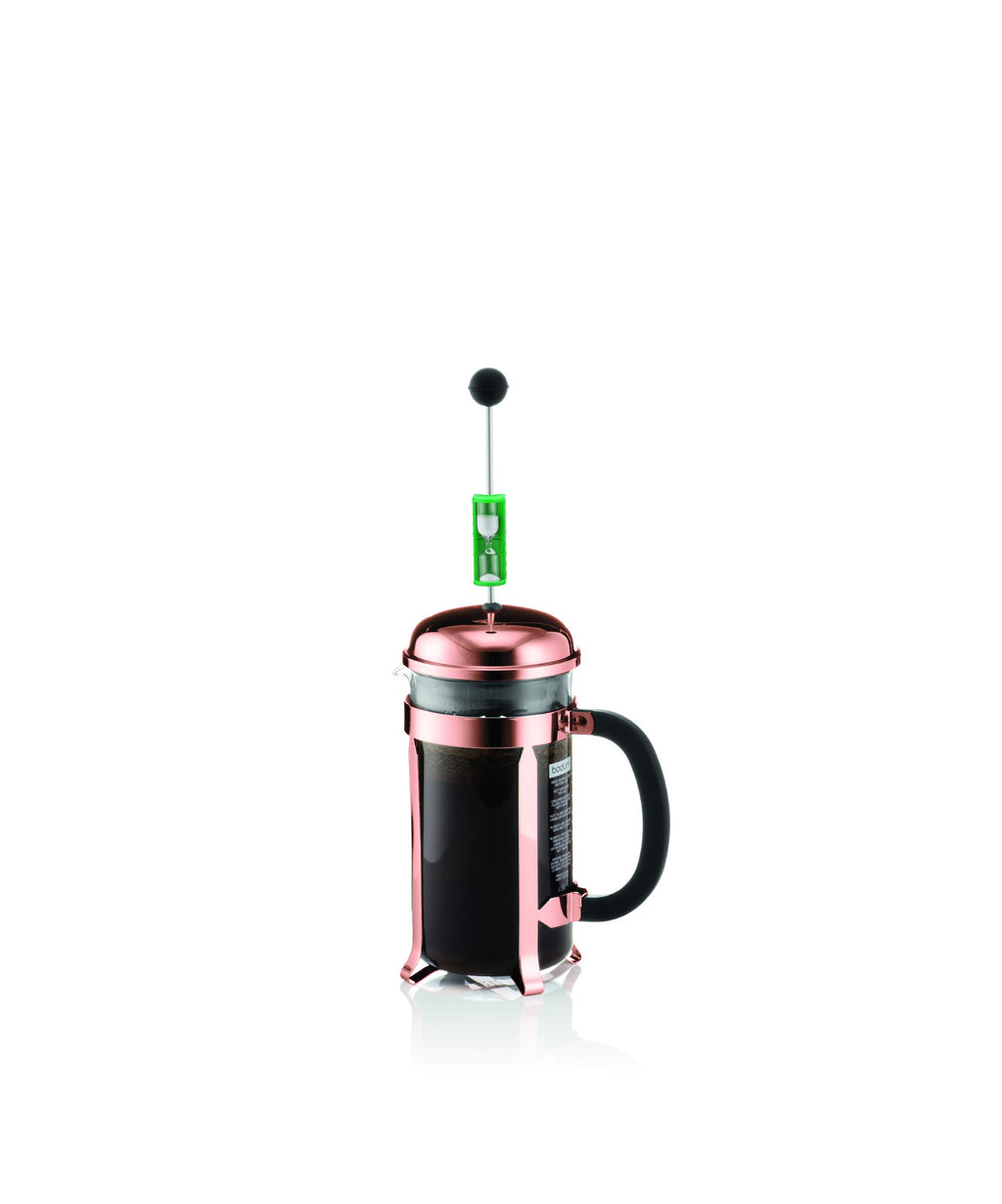 8 Cup French Press Coffee Maker and 2 Piece Glass Set Y66500