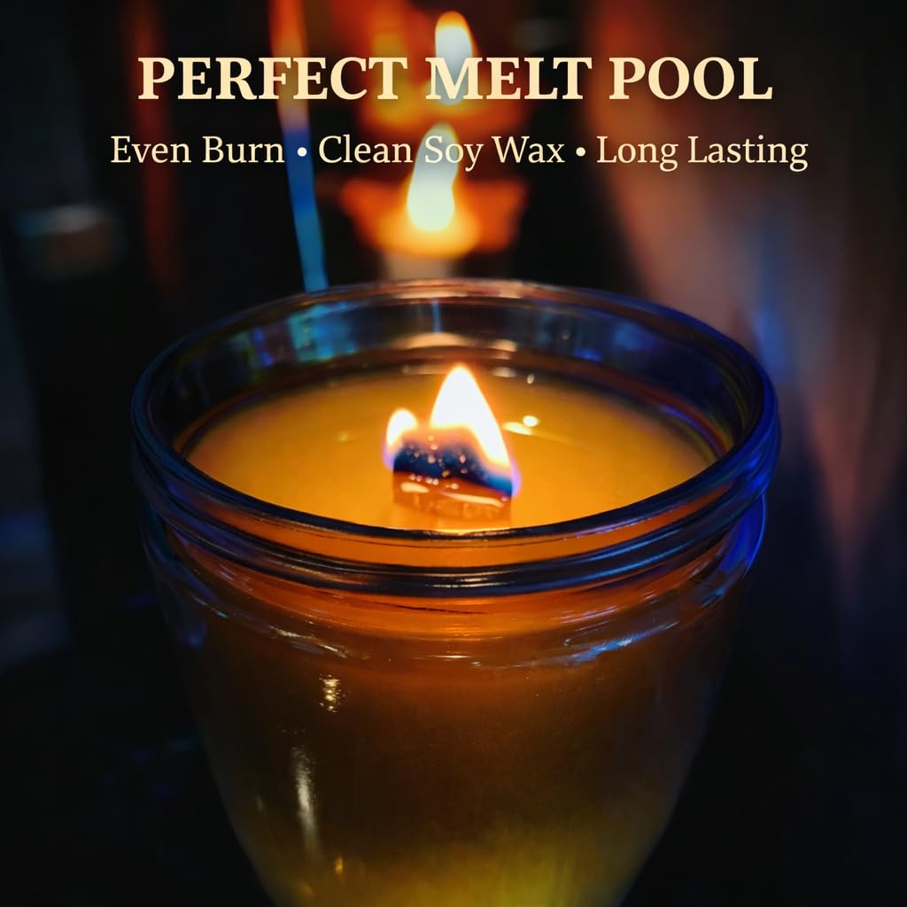 16 oz Wood Wick Soy Leather Scented Candle P8976