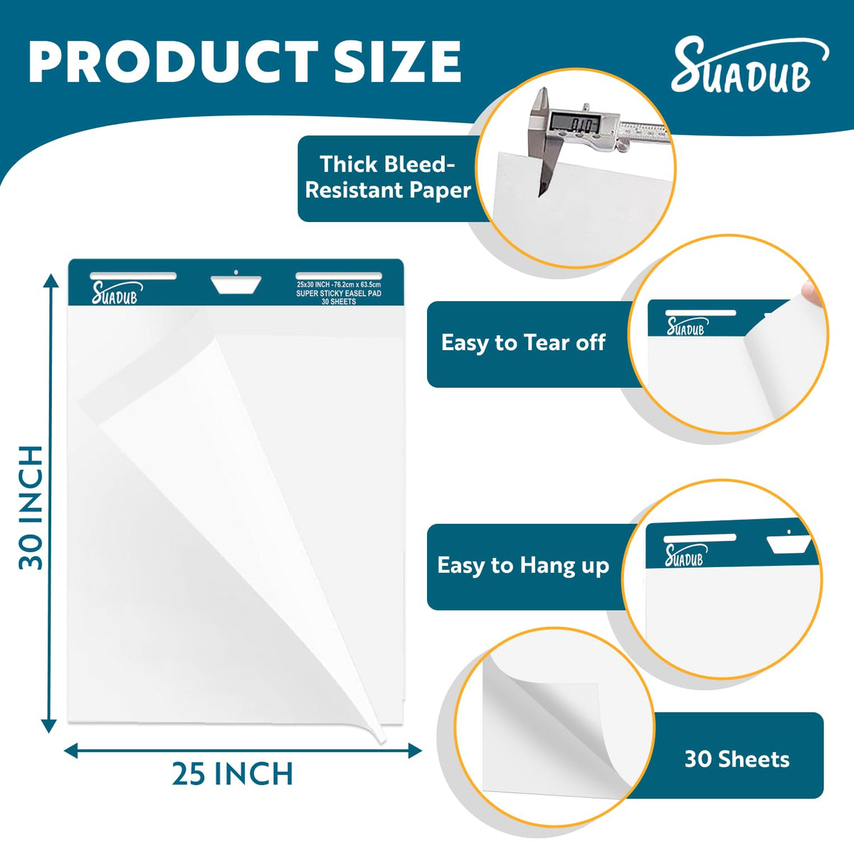 Sticky Easel Pad 25 x 30 Inches 30 Sheets 10 Pads J875164