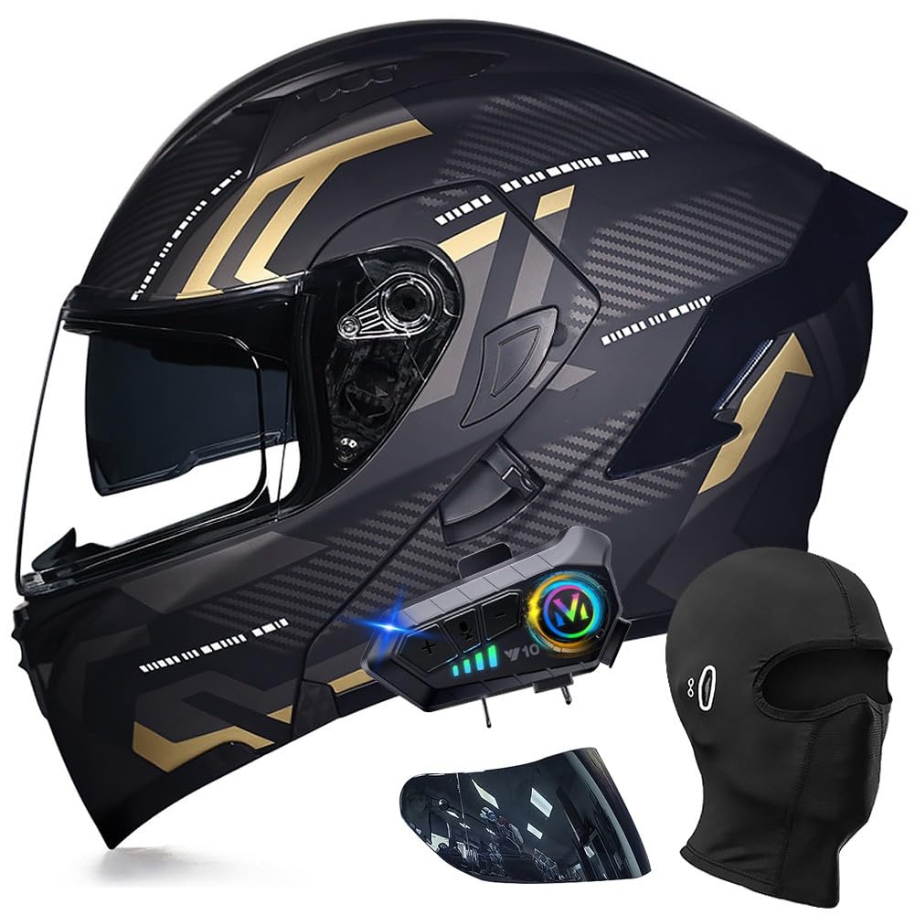 DOT Approved Flip Up Full Face Modular Motorcycle Helmet with Dual Visor Y814