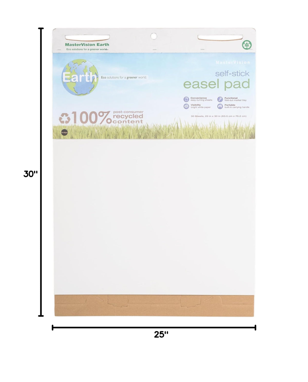 Self-Stick Easel Pad 30" x 25" 2 Pack White D3835