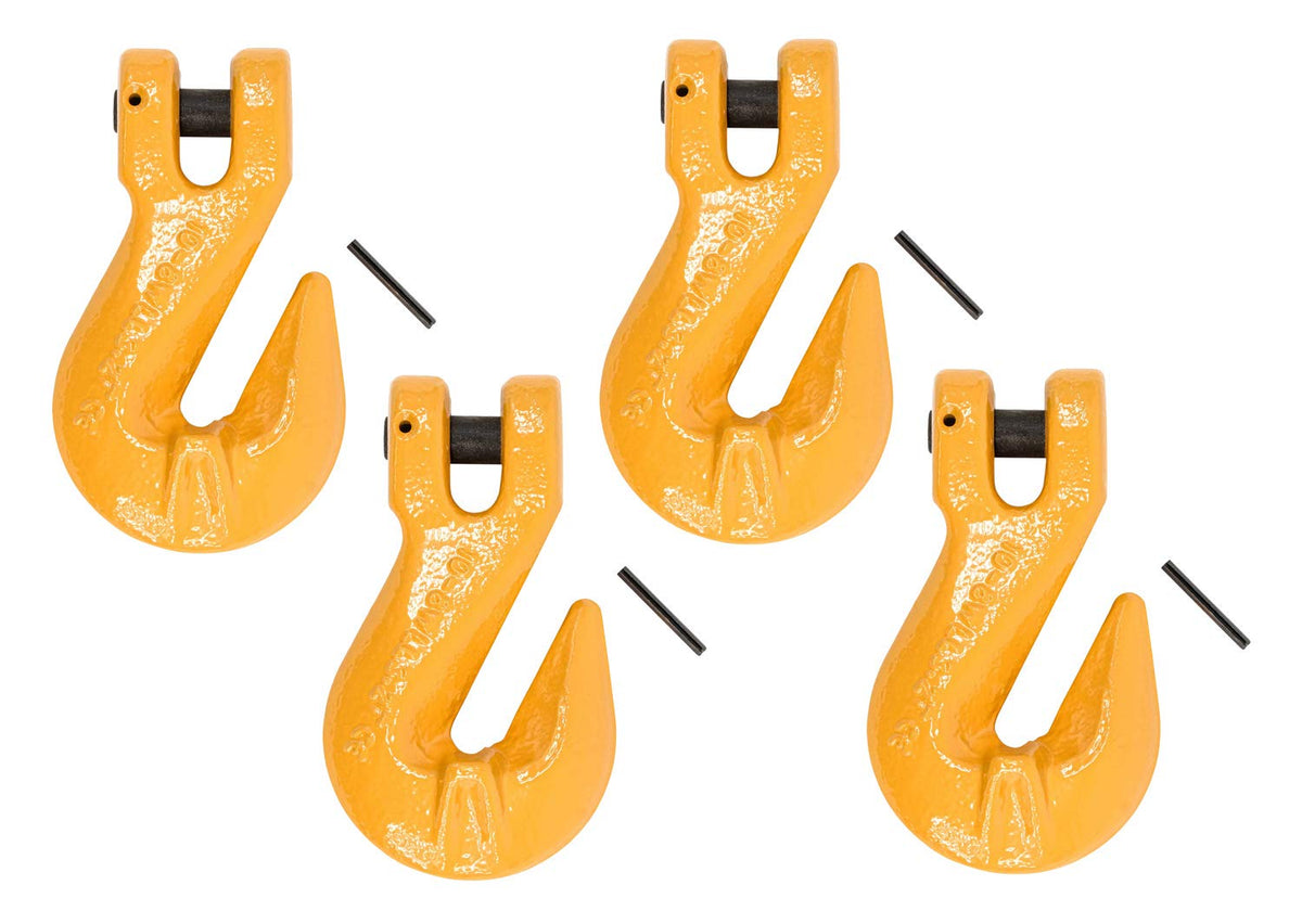 3/8" Grade 80 Clevis Grab Hooks with Pins 4 Pack A831