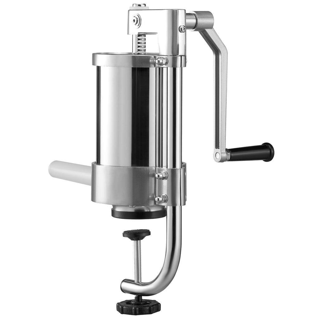 2.5LBS 304 Stainless Steel Vertical Sausage Stuffer with 3 Stuffing Tubes B831