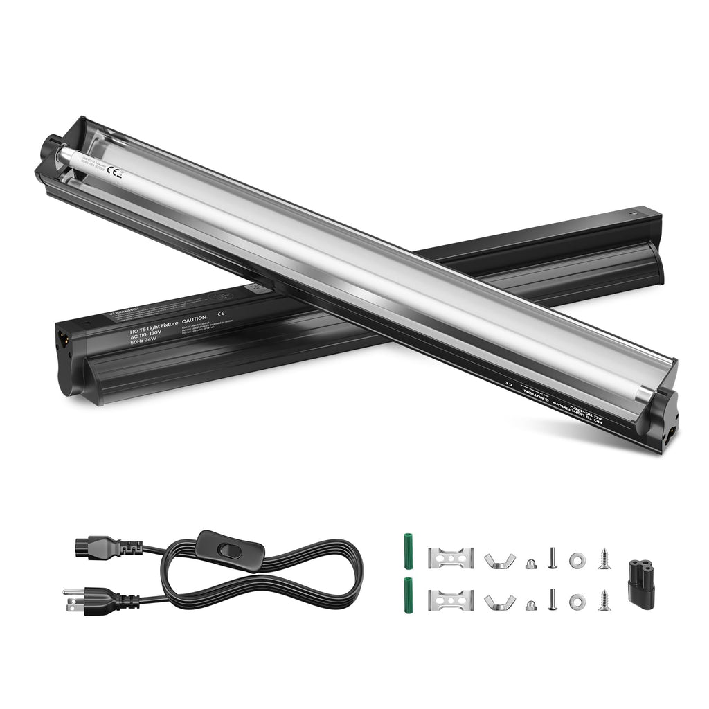 24W 10.0 T5 UVB Reptile Light Fixture Combo Kit 22inch Terrarium Hood K599090
