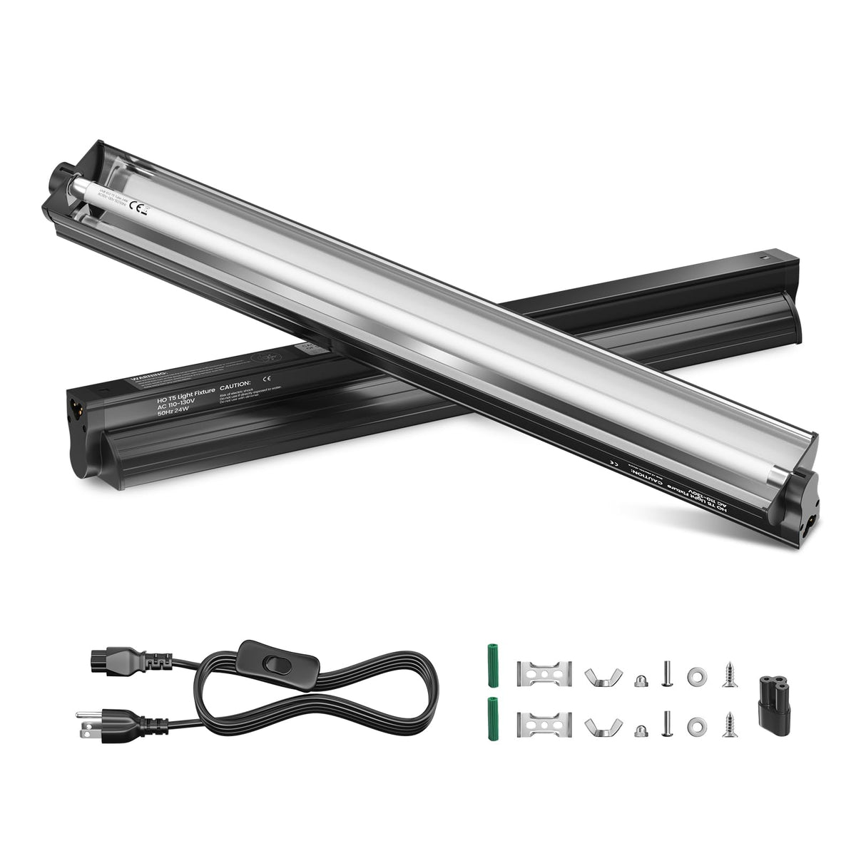 24W 10.0 T5 UVB Reptile Light Fixture Combo Kit 22inch Terrarium Hood K599090