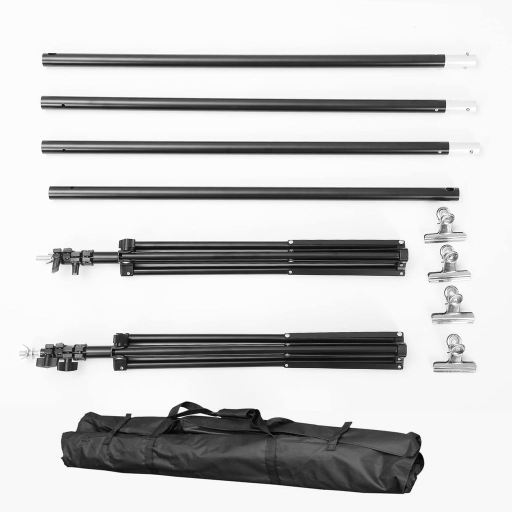 10ft Adjustable Backdrop Stand Kit with Clamps & Carry Bag S6086