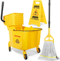 35 Qt Mop Bucket with Side-Press Wringer on Wheels N8877