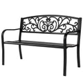 Black Metal Outdoor Bench with PVC Back Pattern N71869