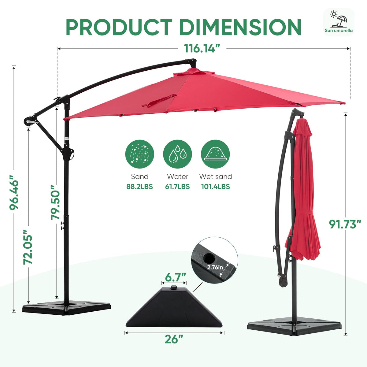 10FT Cantilever Patio Umbrella F404276