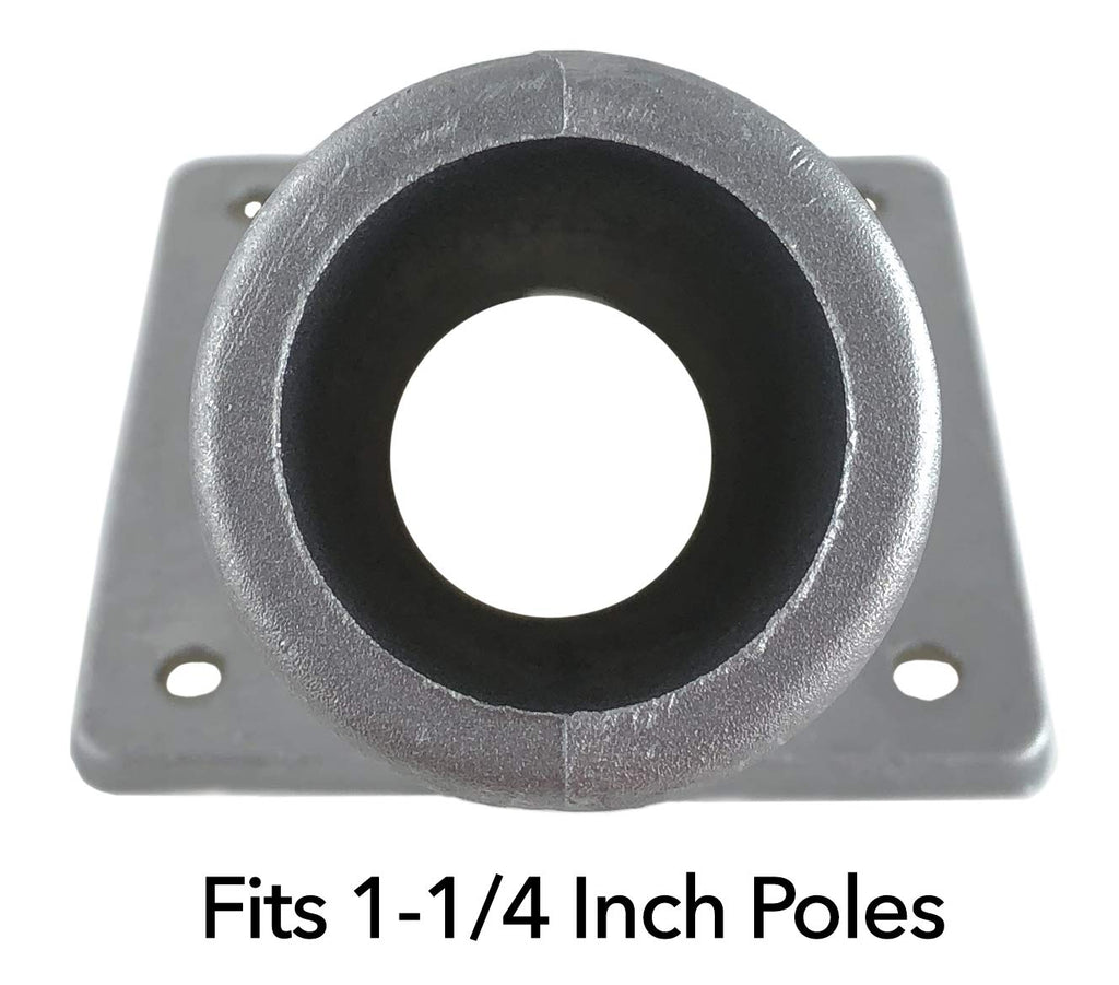 Aluminum Flag Pole Bracket Fits 1.25'' Poles Gray H10504