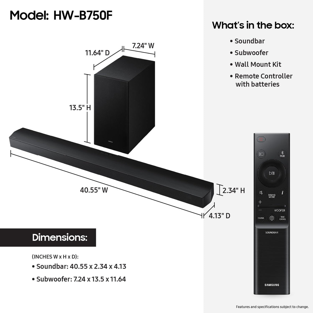 5.1 ch Soundbar with Subwoofer V500
