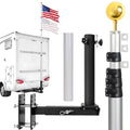 16FT Silver Thickened Aluminum RV Flagpole Z46826