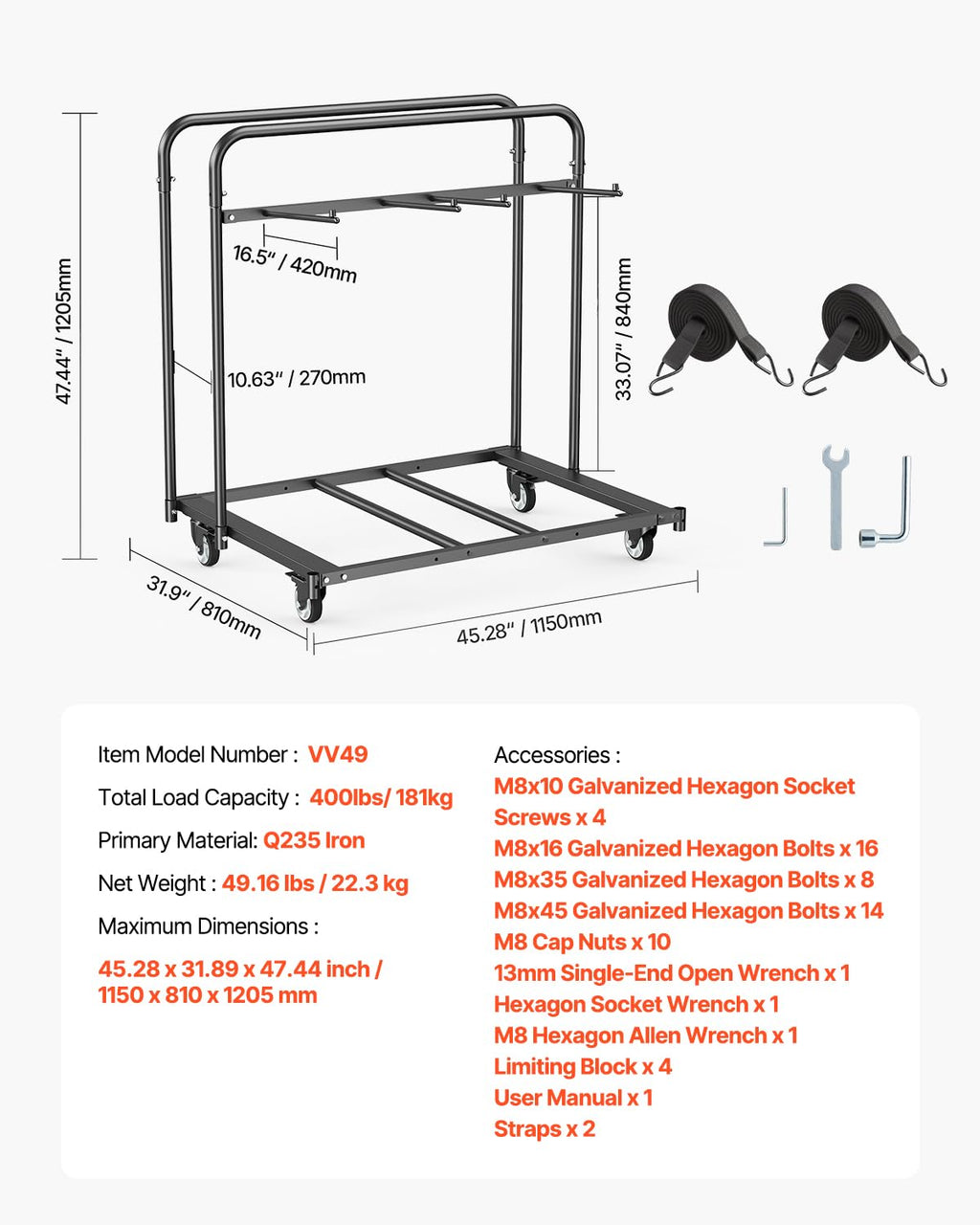 Folding Chair Rack 400 LBS Capacity Heavy-Duty M603975