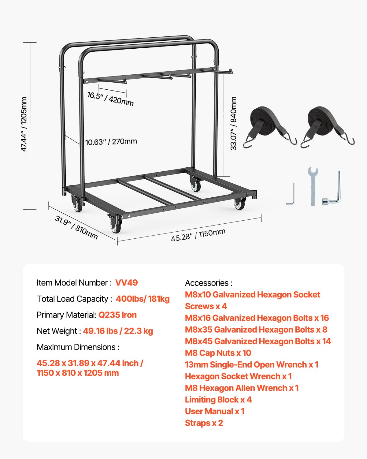 Folding Chair Rack 400 LBS Capacity Heavy-Duty M603975