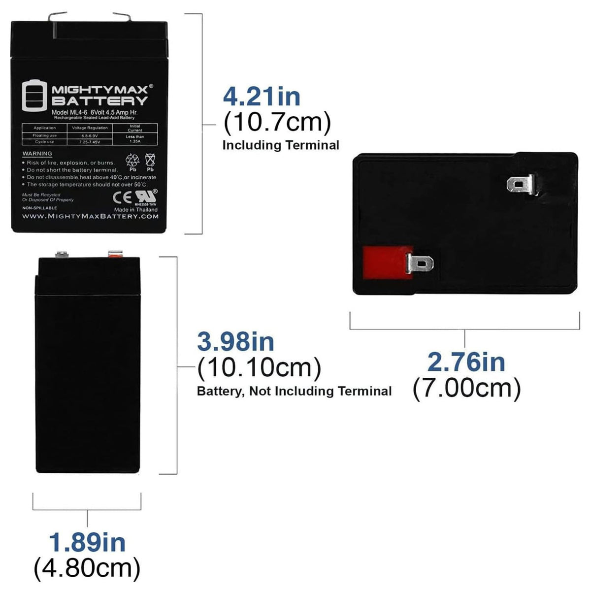 6V 4.5AH SLA Battery 2 Pack Z657