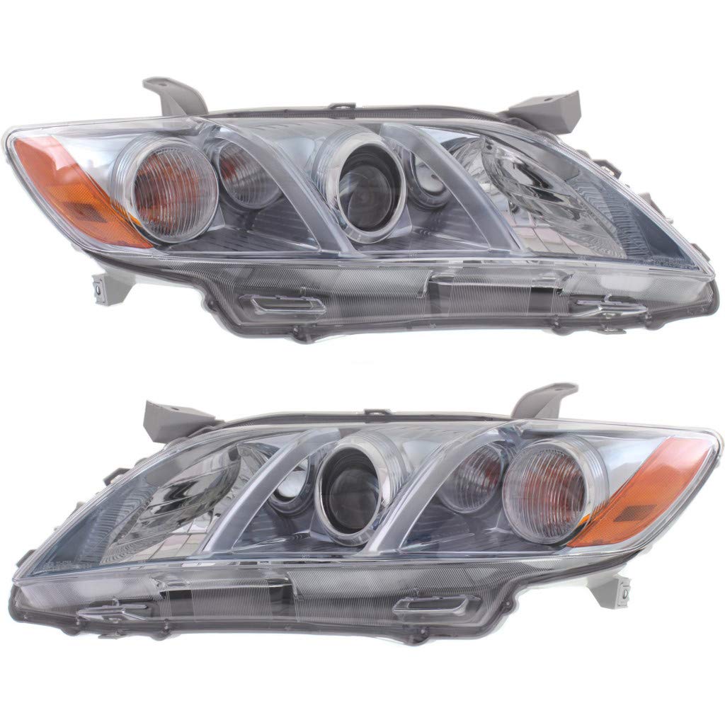 Toyota Camry Headlight Assembly Pair Driver and Passenger Side with Bulbs X628