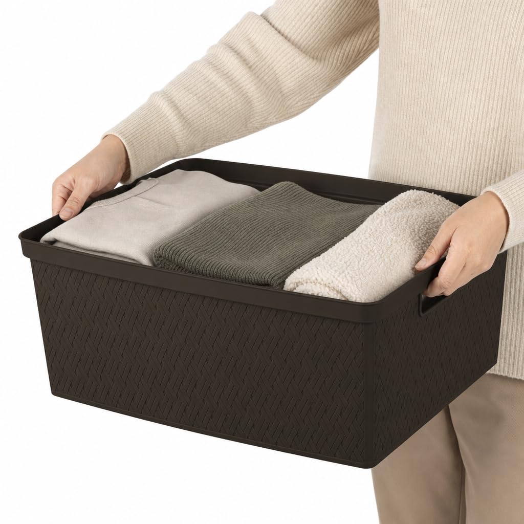 Brown 4 Drawer Plastic Storage Drawers B782