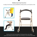 4 Wheel Folding Aluminum Rollator Walker with Seat F443791