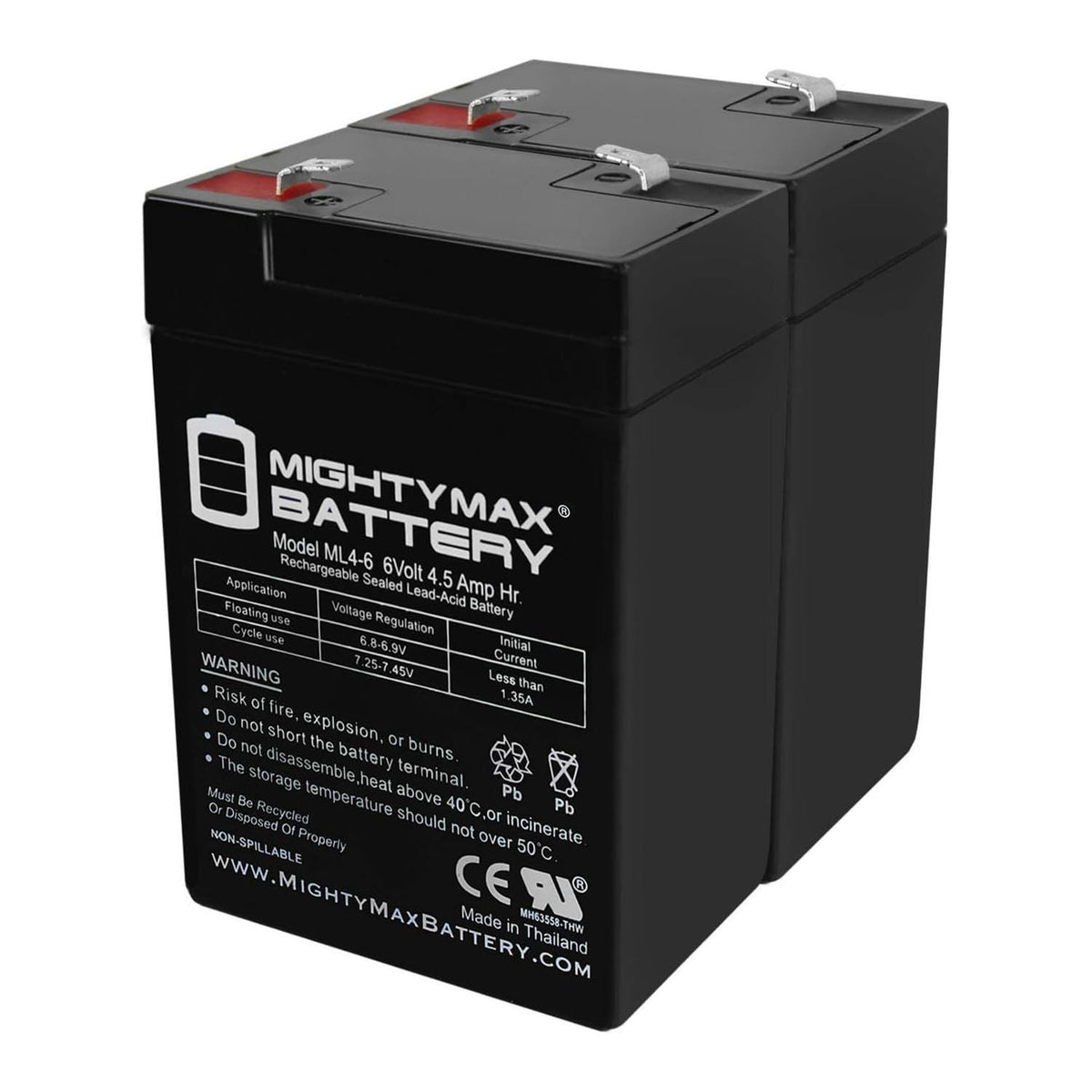 6V 4.5AH SLA Battery 2 Pack Z657