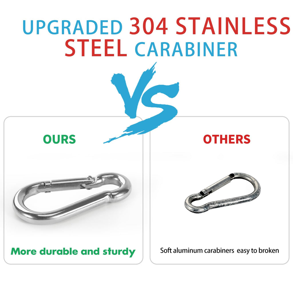 Aluminum Alloy Flag Pole Rings 360° Rotating with Carabiner, Pack of 2 G53539