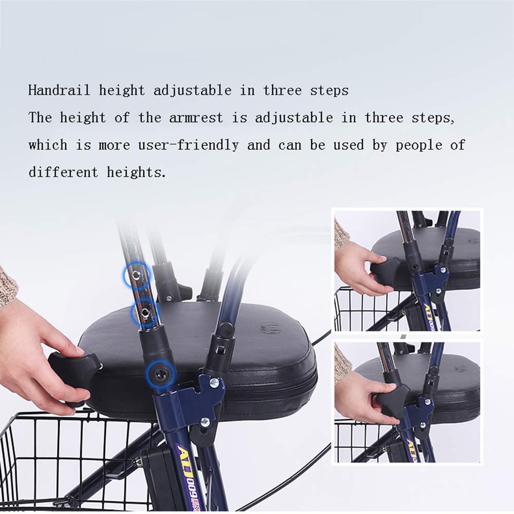 Folding 4 Wheel Rollator Walker with Seat Bag K5180