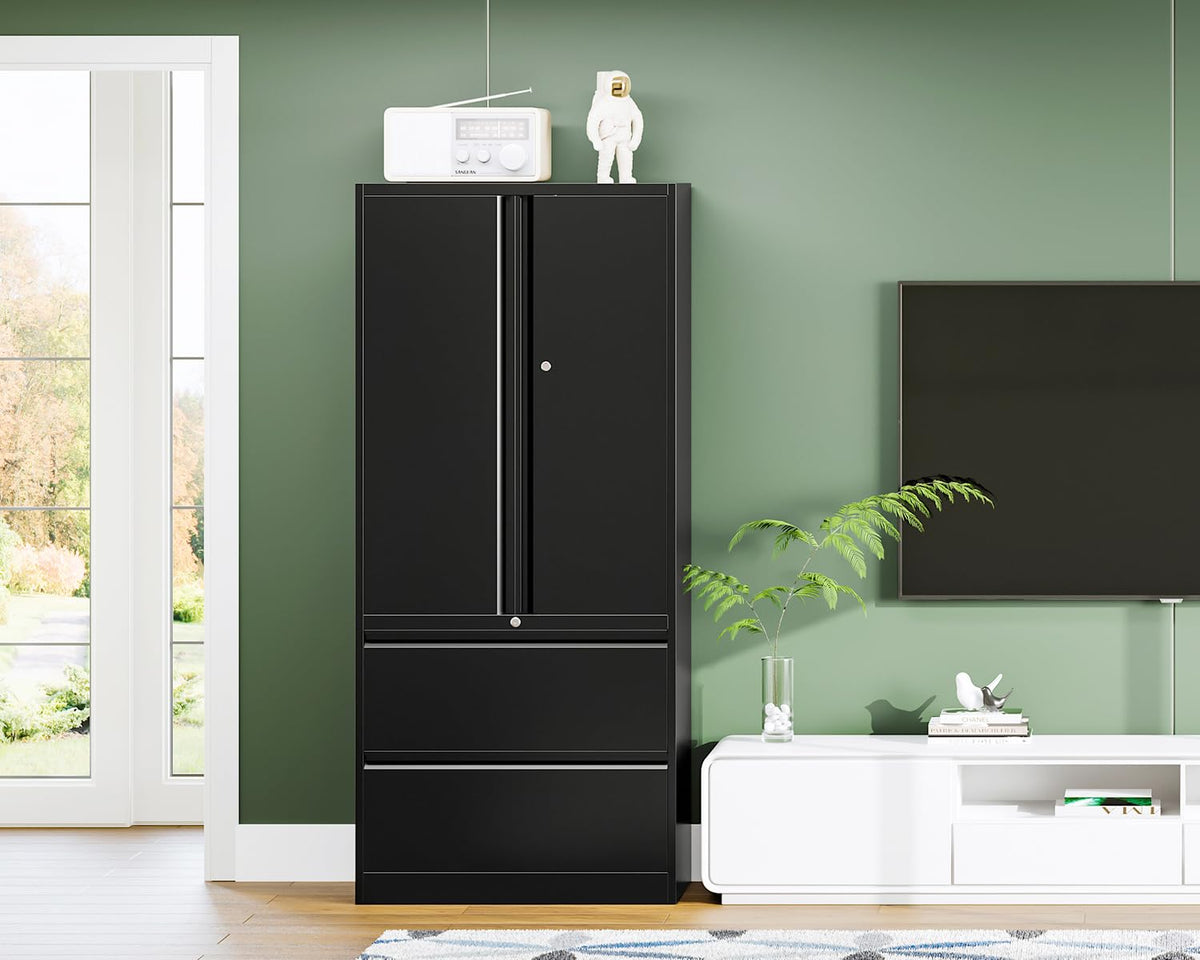 Metal 2 Drawer File Cabinet with Lock F471344
