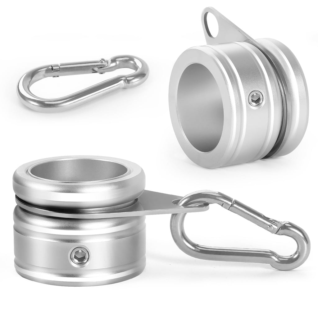 Aluminum Alloy Flag Pole Rings 360° Rotating with Carabiner, Pack of 2 G53539