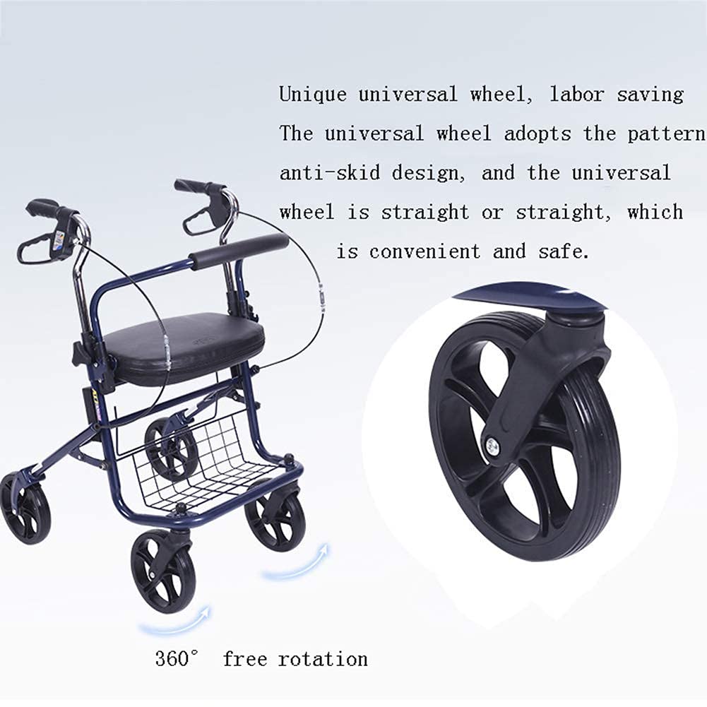 Folding 4 Wheel Rollator Walker with Seat Bag K5180