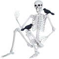 5.4ft/165cm Halloween Skeleton with Crows Movable Joints E872891