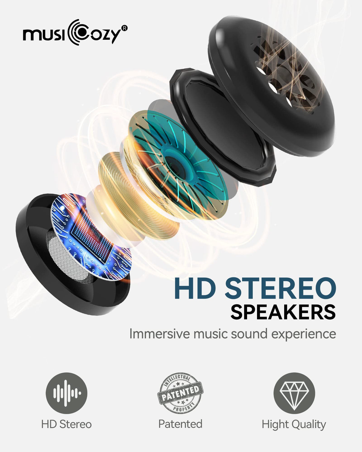 3D Bluetooth Sleep Mask with HD Stereo Sound, 2 Packs I121