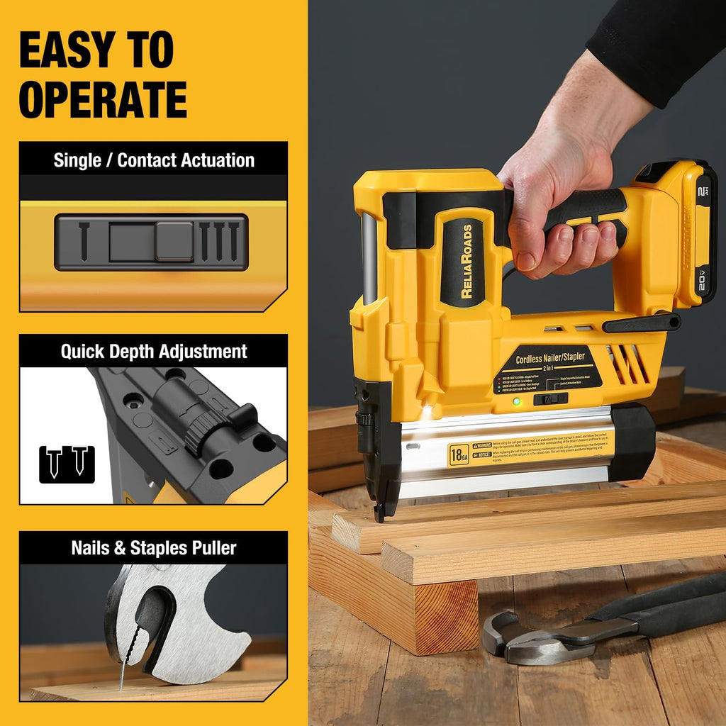 2-in-1 18GA Cordless Brad Nailer Stapler X780182