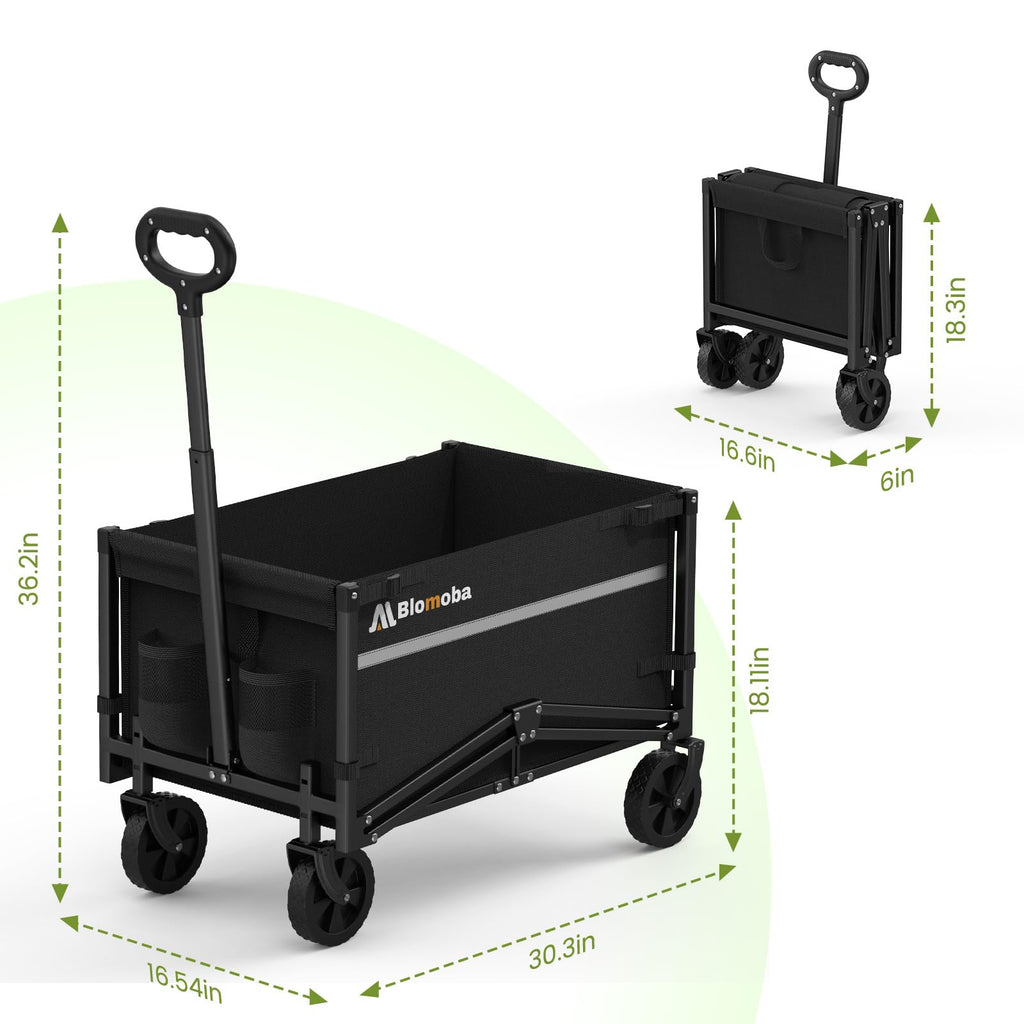 Collapsible Wagon Cart with Wheels, Black B234