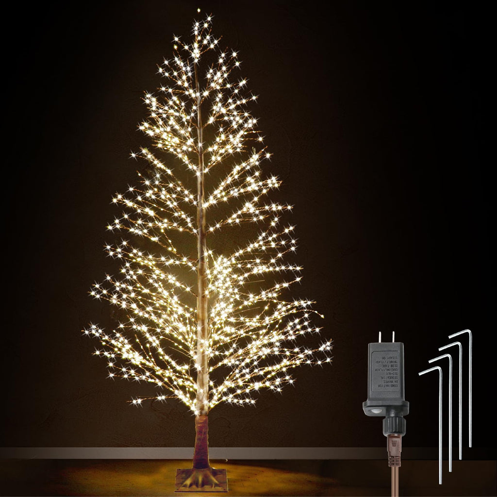 6FT Lighted Birch Tree with 1300 LED Lights G77173
