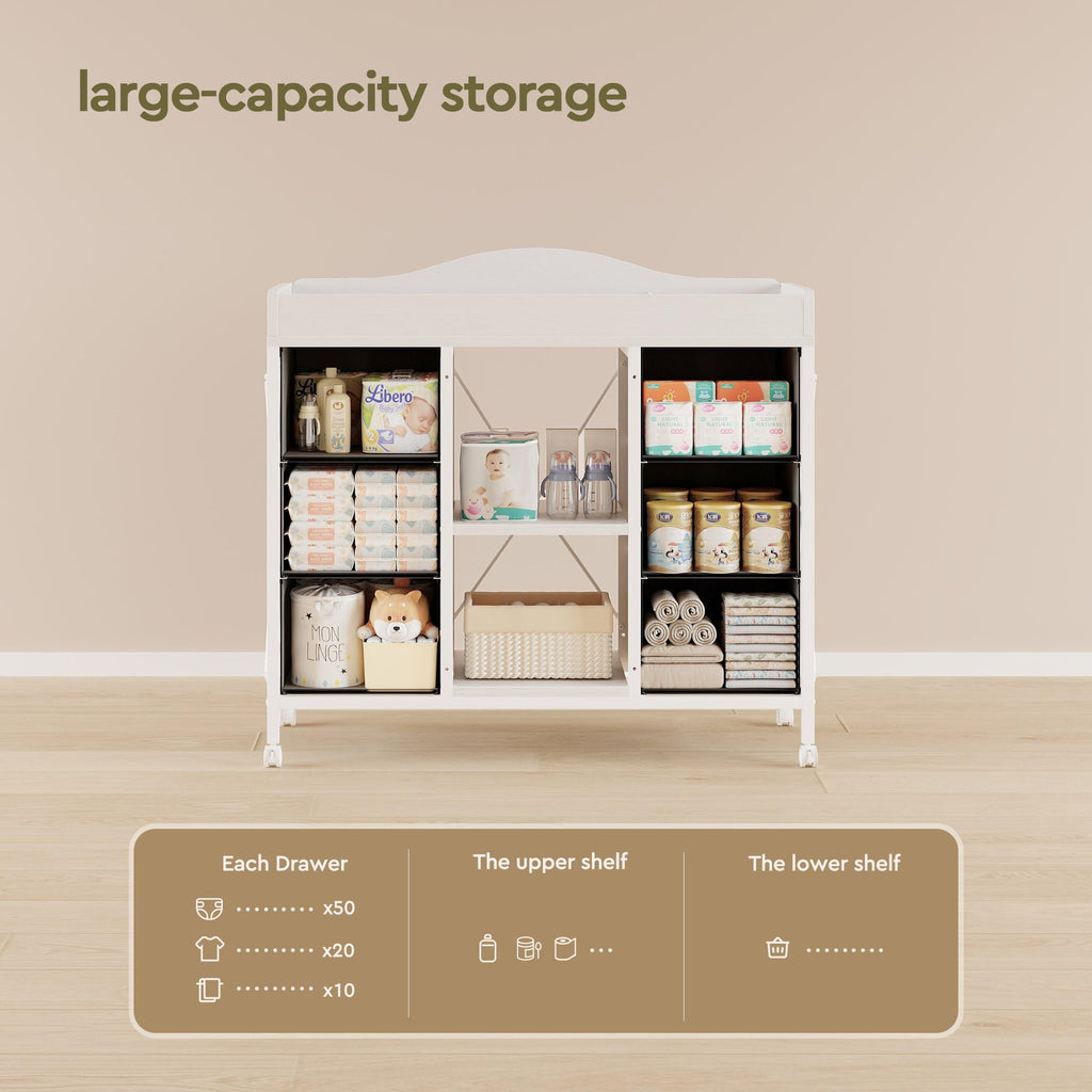 White 6 Drawer Dresser F638