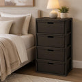 Brown 4 Drawer Plastic Storage Drawers B782