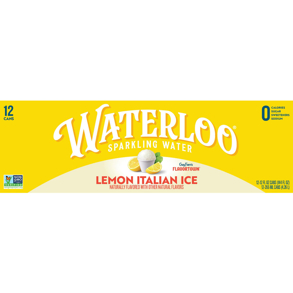 Lemon Italian Ice Sparkling Water 12 Fl Oz Cans Pack of 12 Z5916