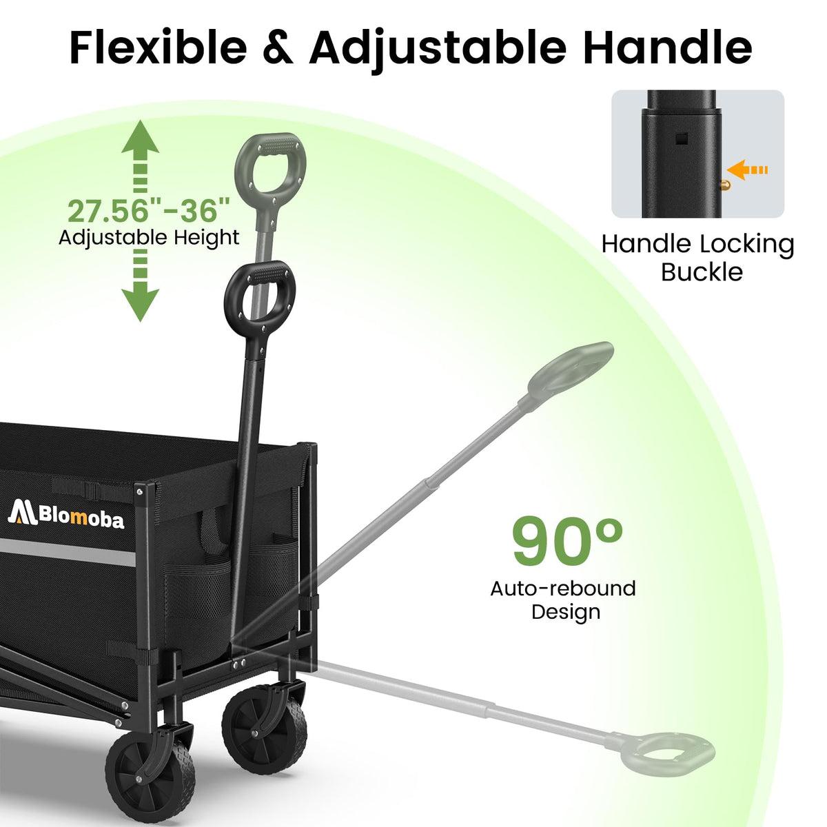 Collapsible Wagon Cart with Wheels, Black B234