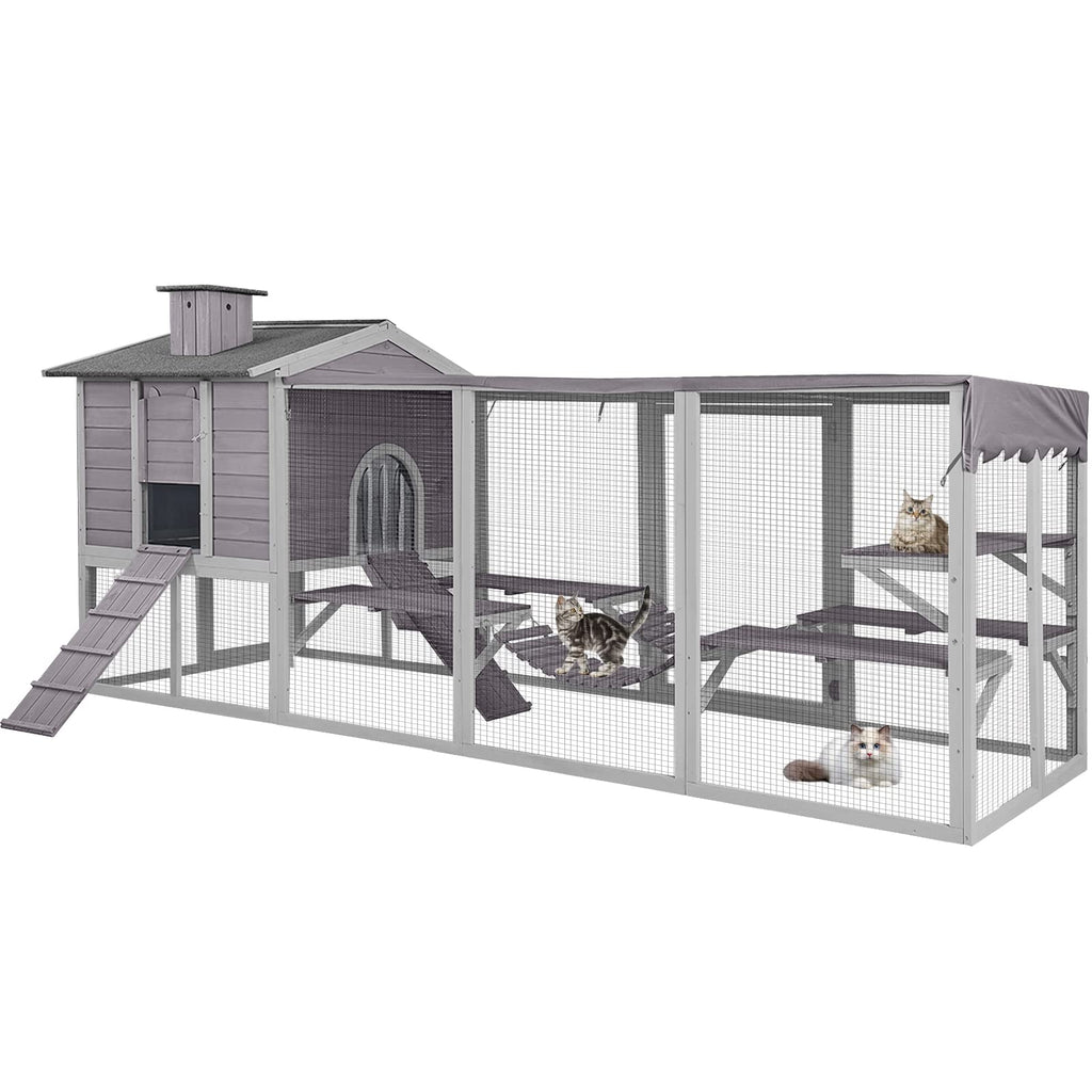 Large Outdoor Cat Enclosure with Platforms O2263