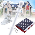 5ft White Tangle Free Flag Pole with 3x5 Embroidered US Flag C590