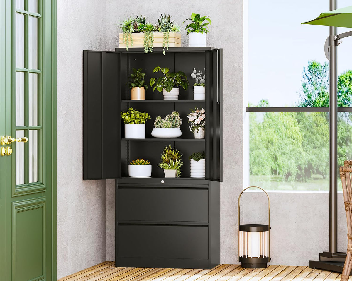 Metal 2 Drawer File Cabinet with Lock F471344