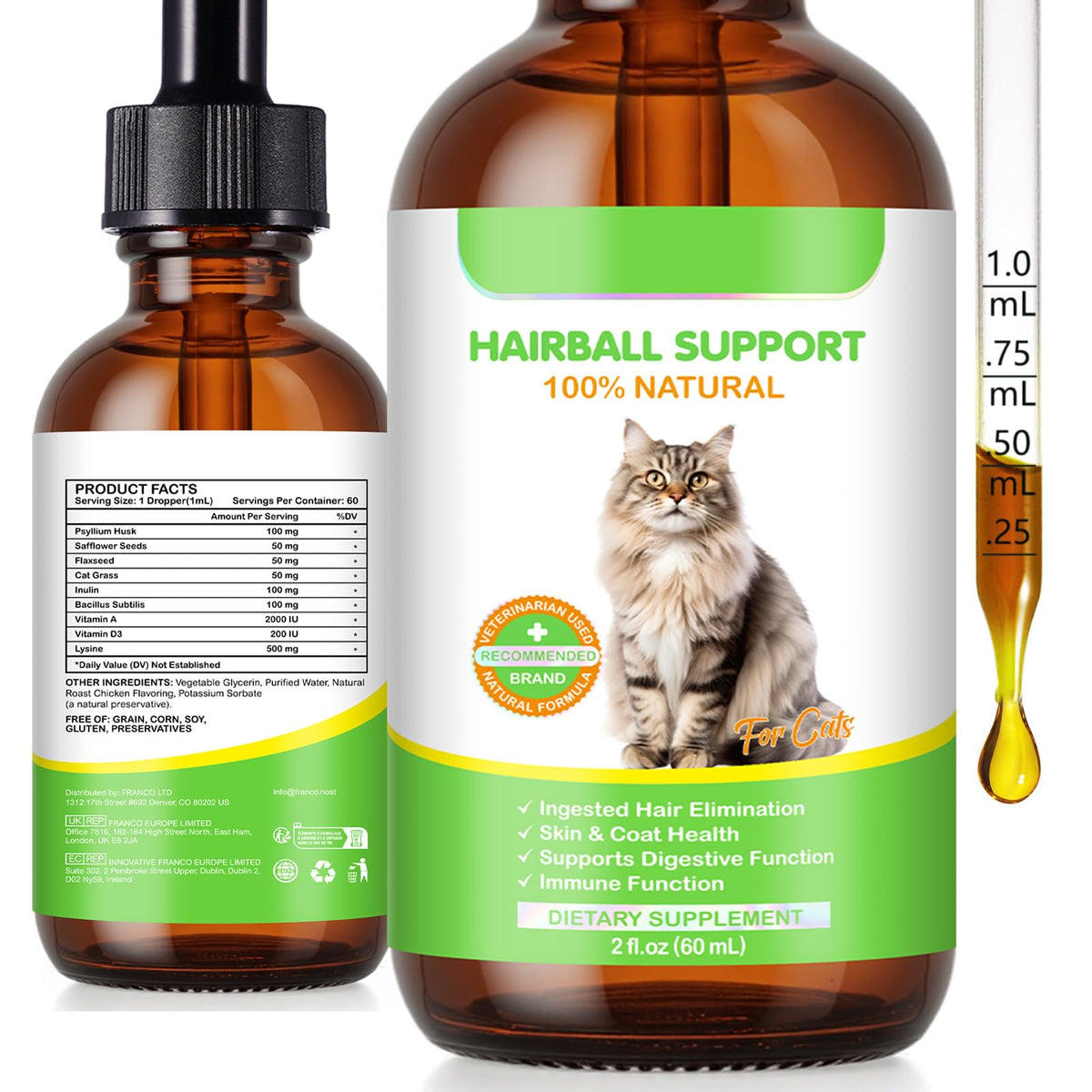 Natural Cat Hairball Treatment with Vitamins V6781